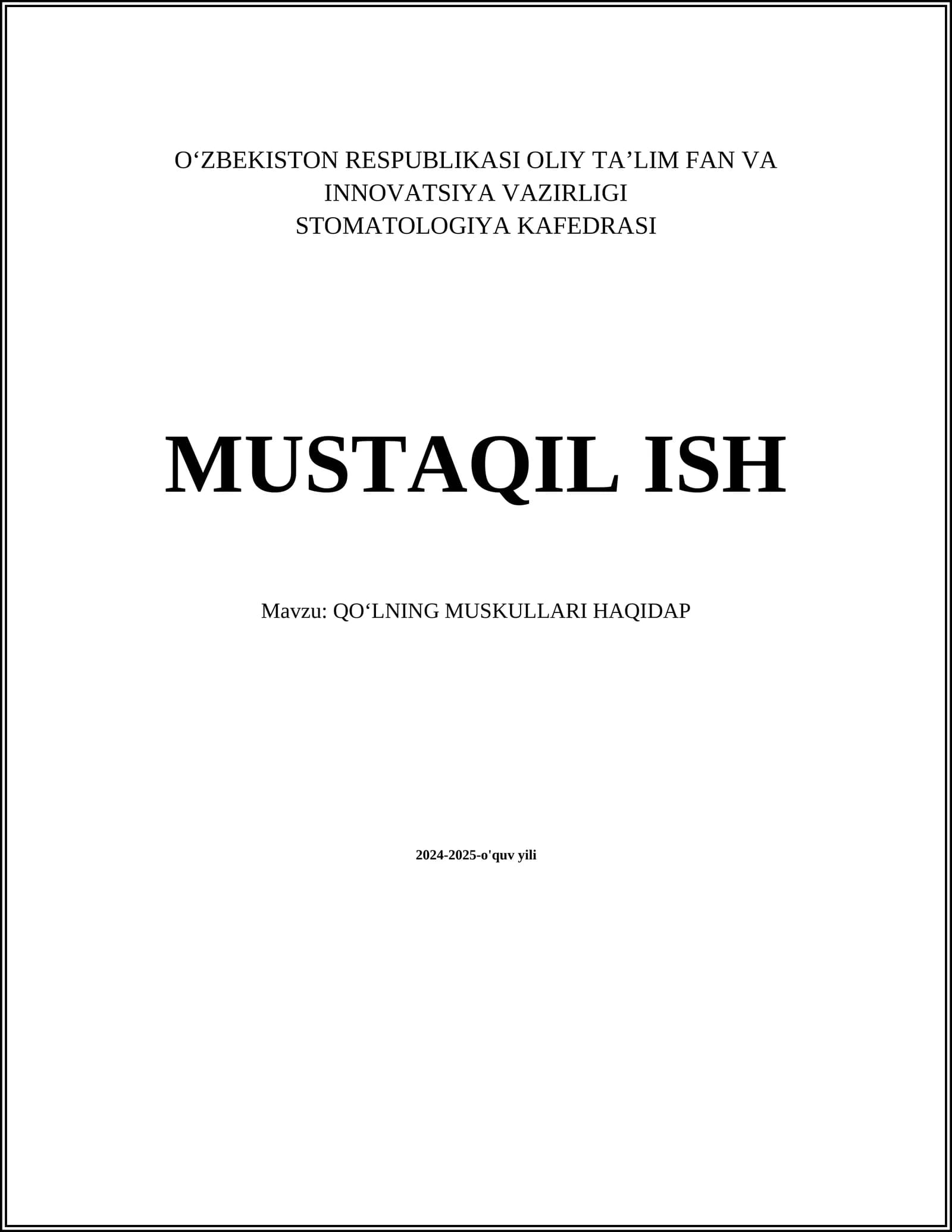 QOʻLNING MUSKULLARI HAQIDAP