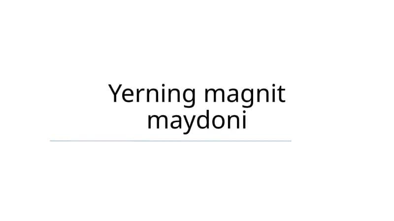 Yerning magnit maydoni