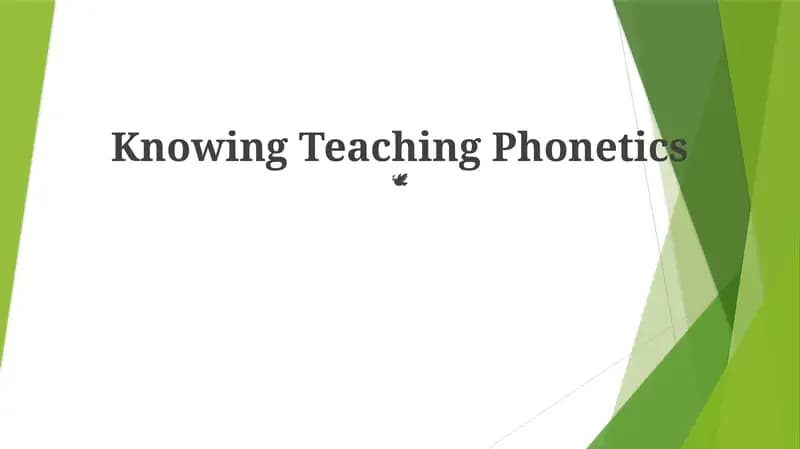 Knowing Teaching Phonetics