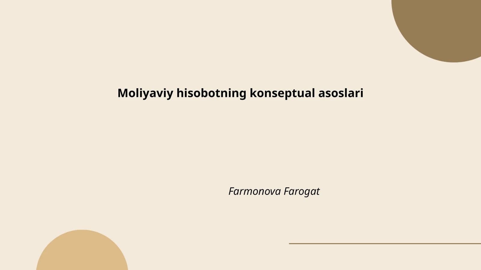 Moliyaviy hisobotning konseptual asoslari
