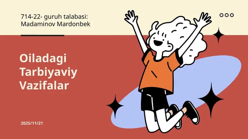 Oiladagi Tarbiyaviy Vazifalar