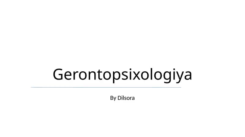 Gerontopsixologiya