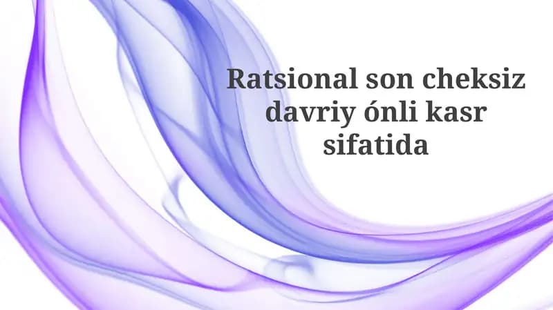 Ratsional sonlarning ta'rifi