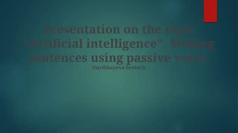 Making sentences using passive voice