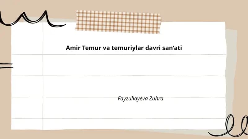 Amir Temur va temuriylar davri san‘ati