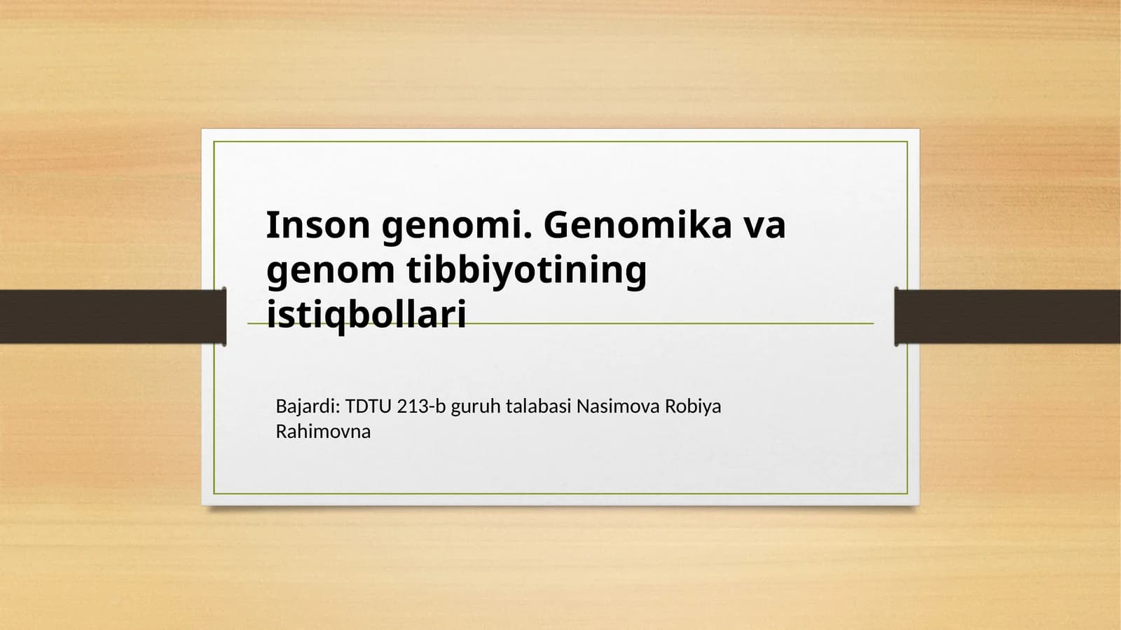 Insongenomi.Genomikavagenomtibbiyotiningistiqbollari