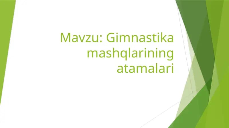 Gimnastika mashqlarining atamalari