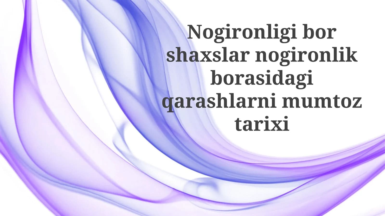 Nogironligi bor shaxslar nogironlik borasidagi qarashlarni mumtoz tarixi