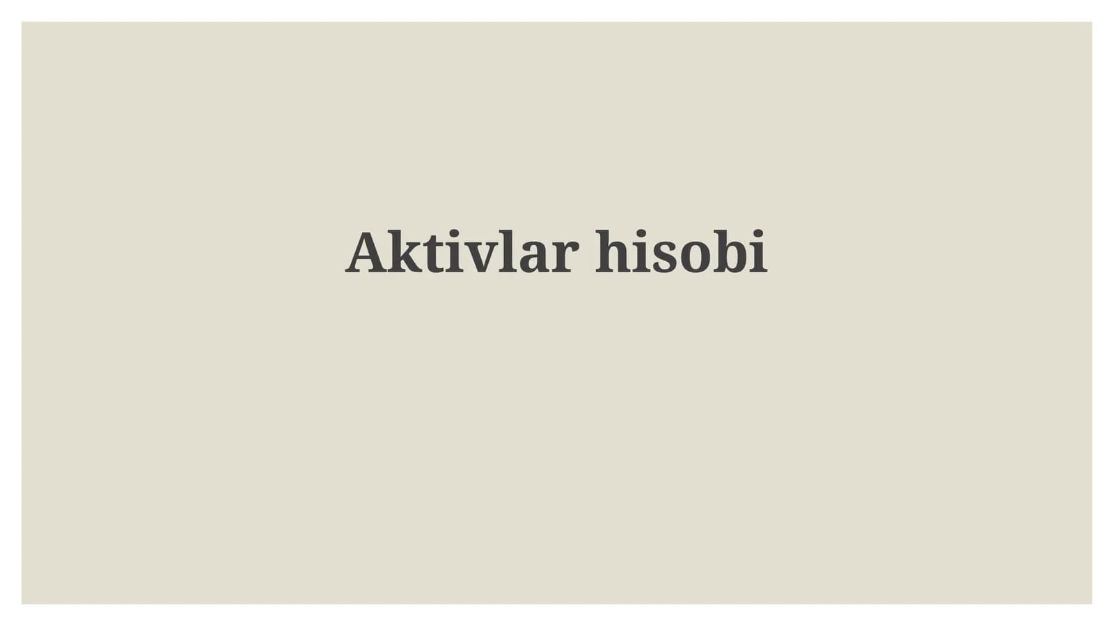 Aktivlarhisobi