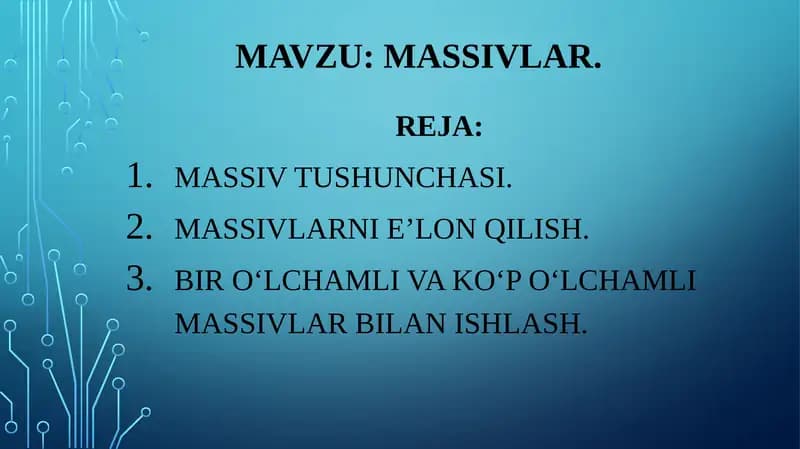 Massivlar