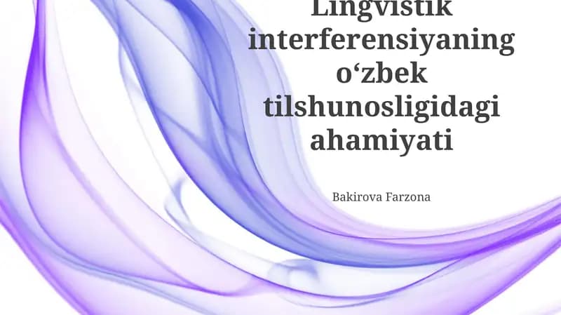 O'zbek Tilining Leksikasiga Til Aralashuvi Ta'siri