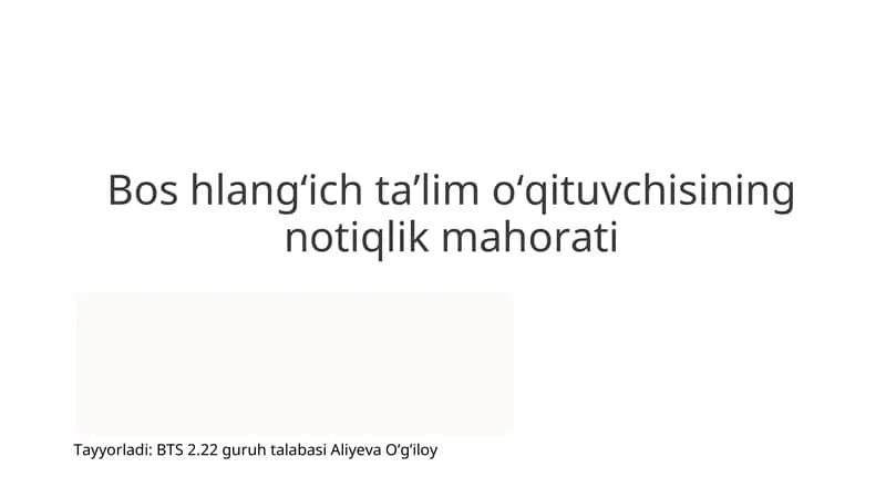 Notiqlik va nutq madaniyati