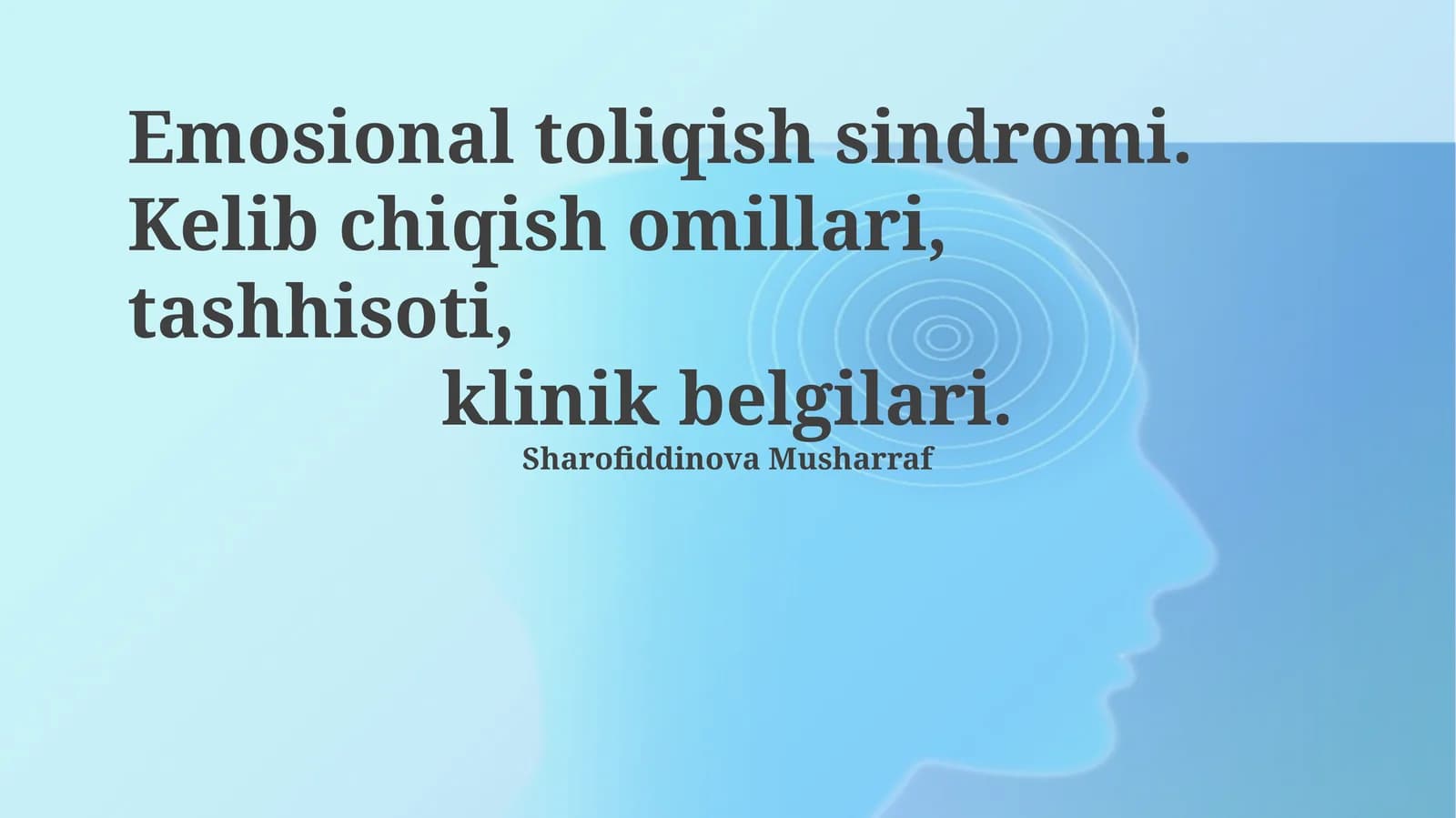 Emosional toliqish sindromi