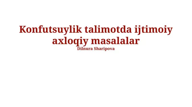 Konfutsiy ta’limotlari