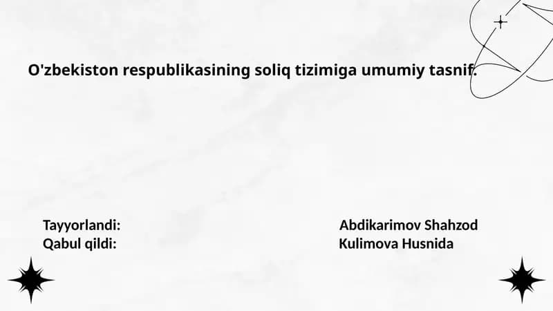 Soliqtizimining asosiy tamoyillari
