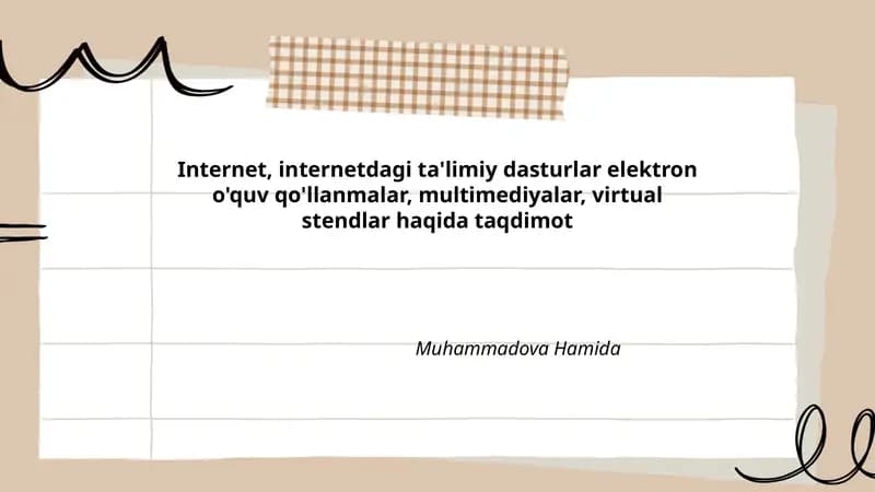 Internetdagi ta'limiy dasturlar elektron o'quv qo'llanmalar