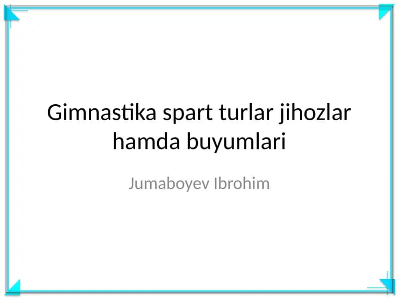 Gimnastika spart turlar jihozlar hamda buyumlari