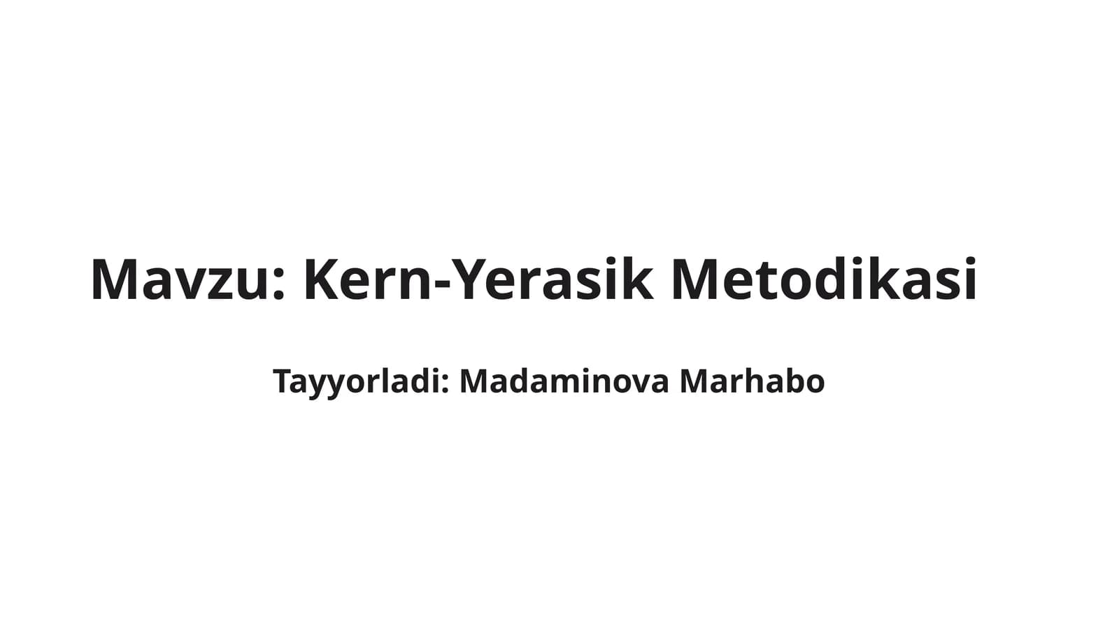 Kern-YerasikMetodikasi
