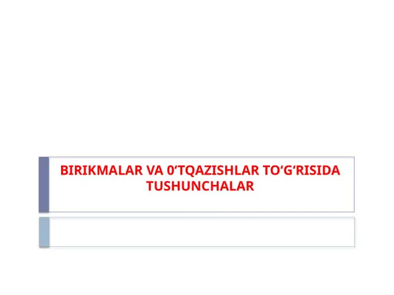 BIRIKMALAR VA 0‘TQAZISHLAR TO‘G‘RISIDA TUSHUNCHALAR