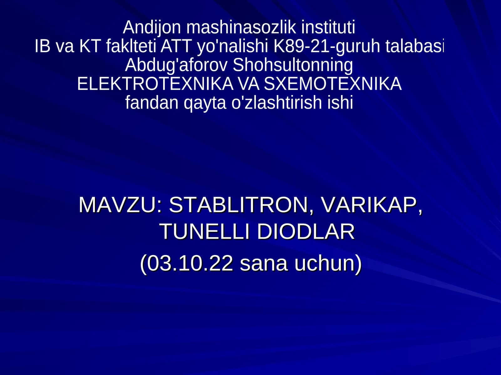 ELEKTROTEXNIKA VA SXEMOTEXNIKA