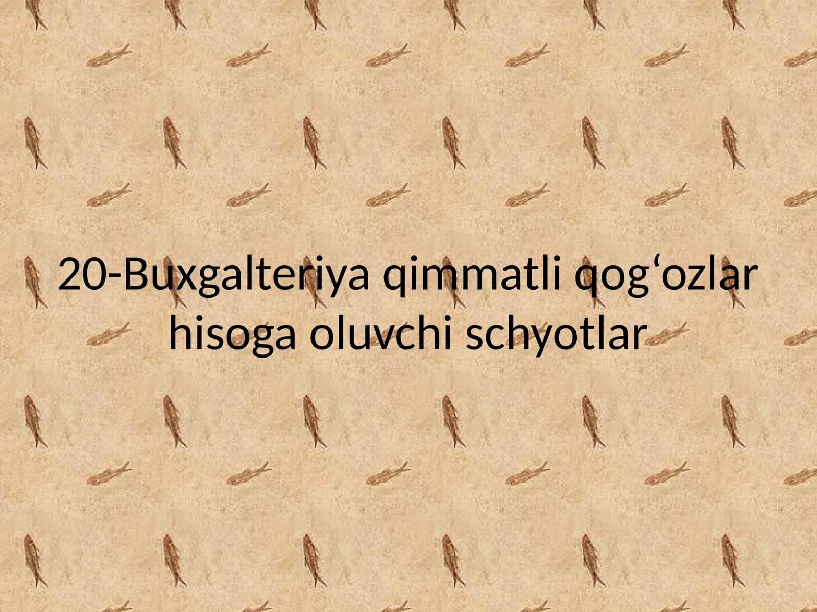 Buxgalteriya qimmatli qog‘ozlar hisoga oluvchi schyotlar