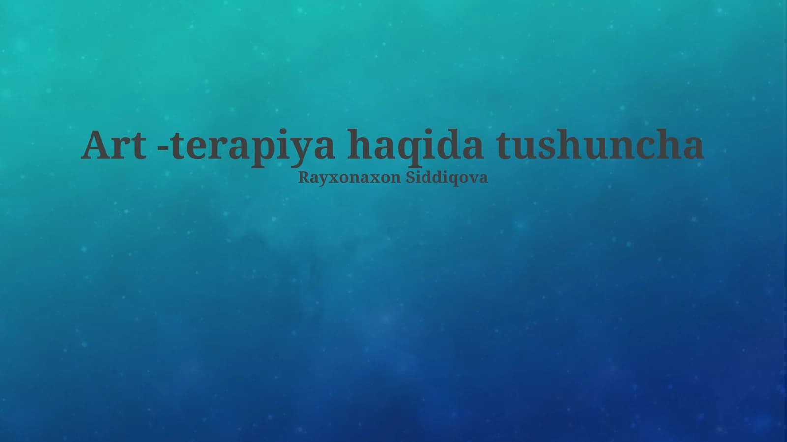 Art -terapiya haqida tushuncha