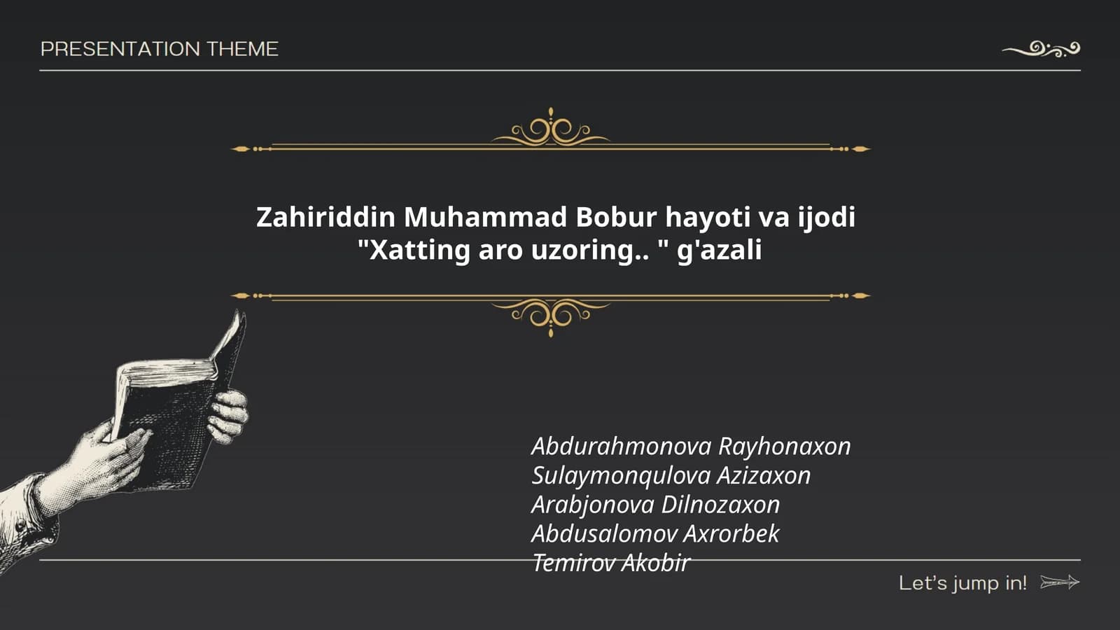 Zahiriddin Muhammad Bobur hayoti va ijodi