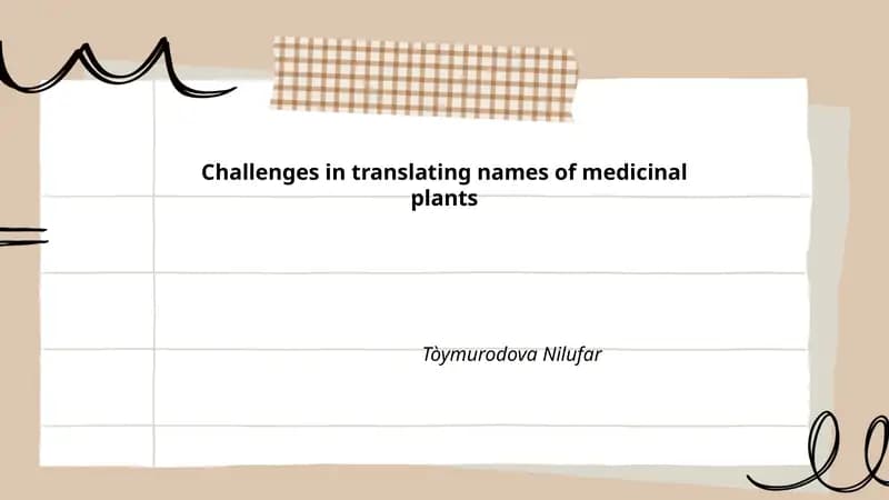 Challenges in translating names of medicinal plants