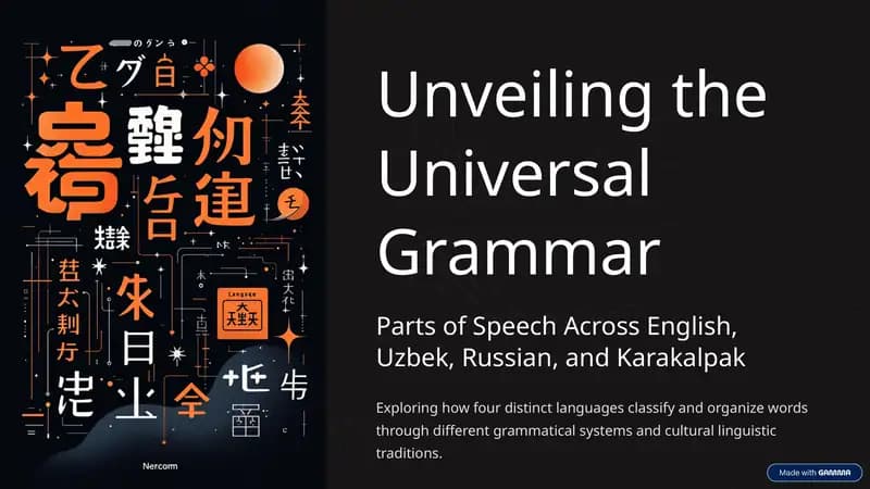 Parts of Speech Across English, Uzbek, Russian, and Karakalpak