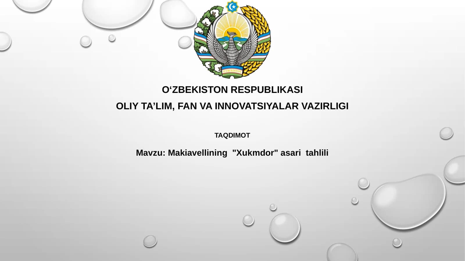 Makiavellining"Xukmdor"asaritahlili