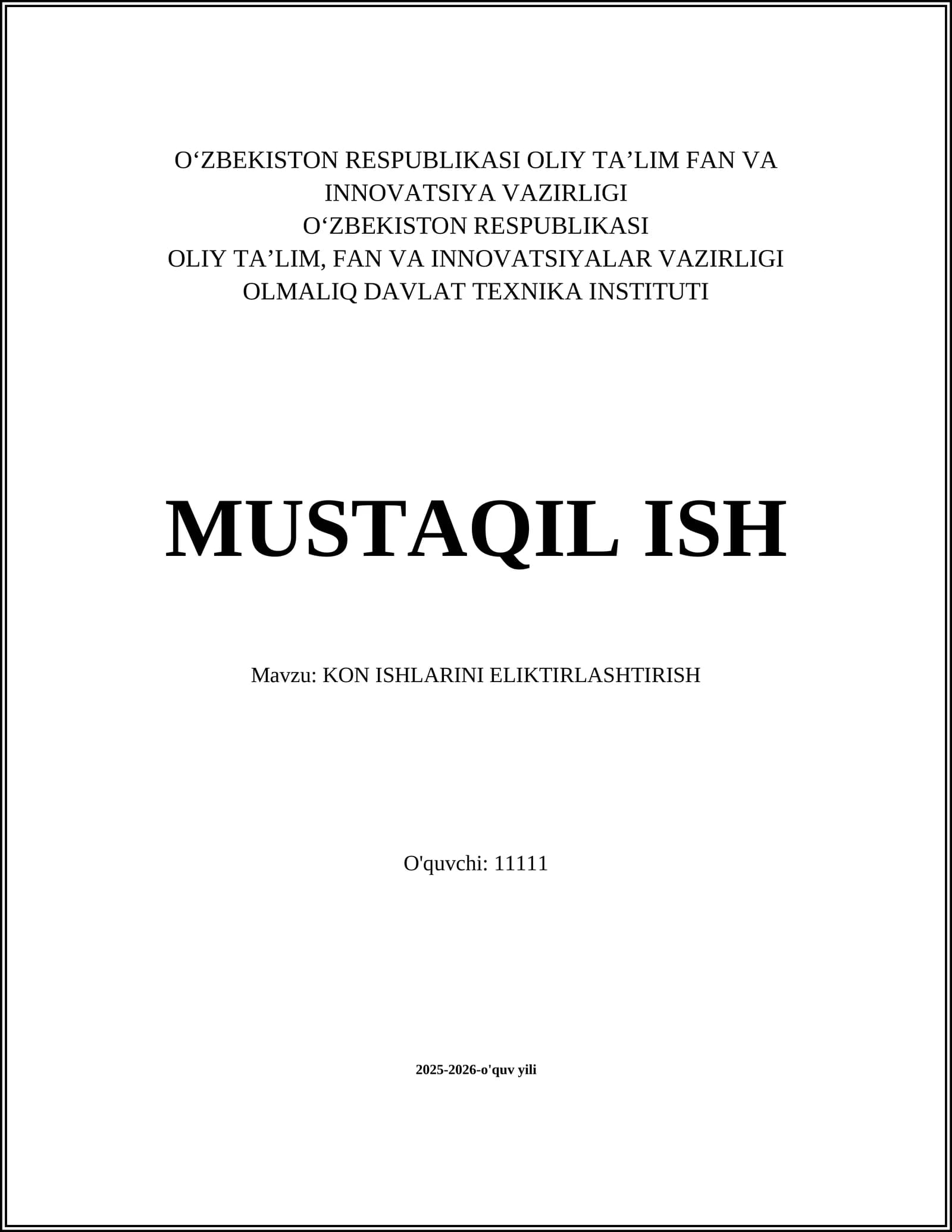 KON ISHLARINI ELIKTIRLASHTIRISH