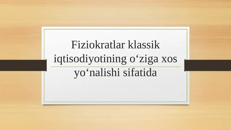 Fiziokratlar