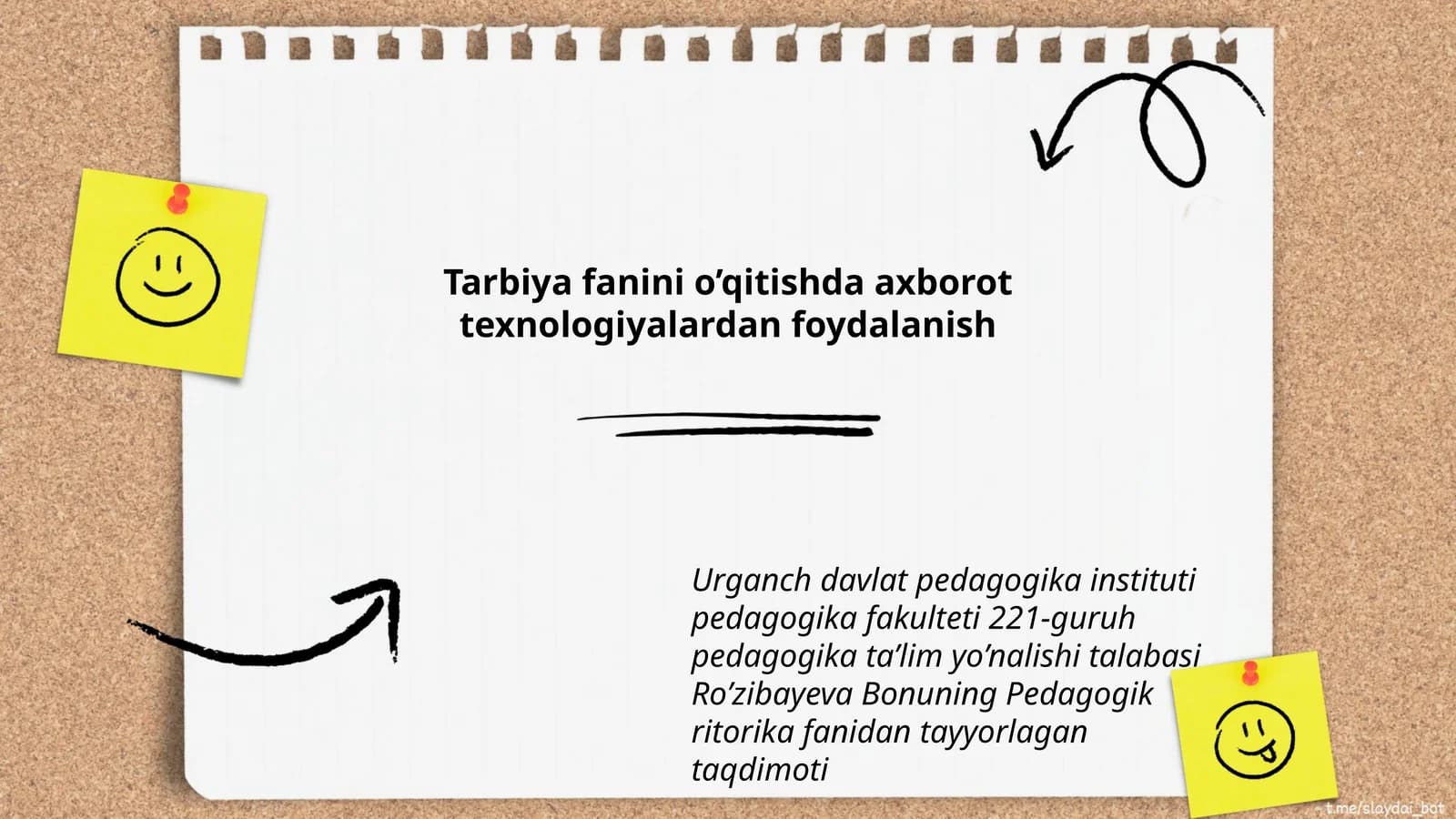 Pedagogik ritorika fanidan tayyorlagan taqdimoti