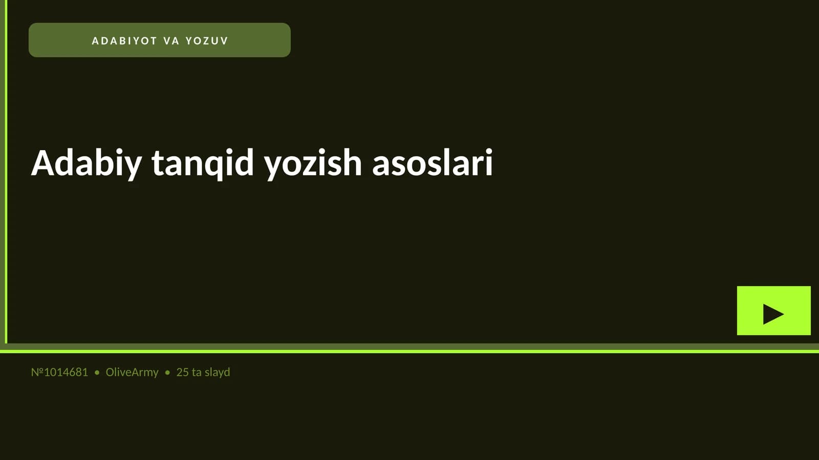Adabiy tanqid yozish asoslari