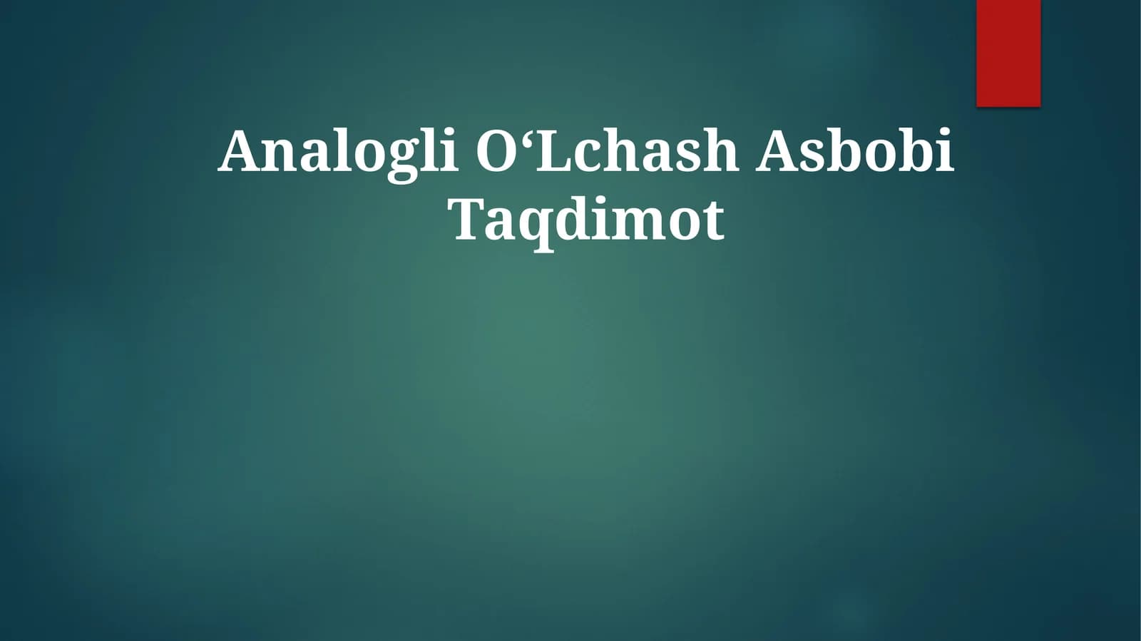 Analogli OʻLchash Asbobi