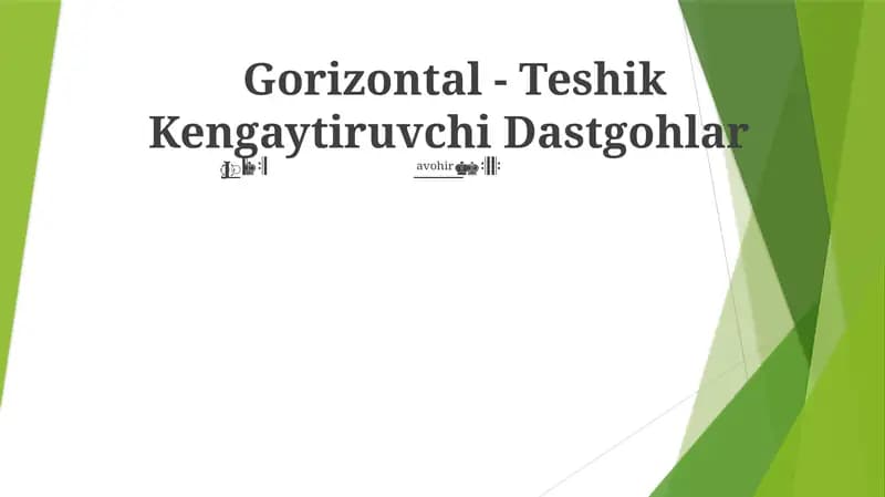 Gorizontal - Teshik Kengaytiruvchi Dastgohlar