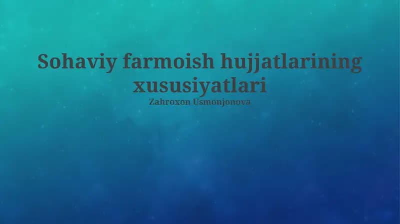 Soyali buyurtma hujjatlari