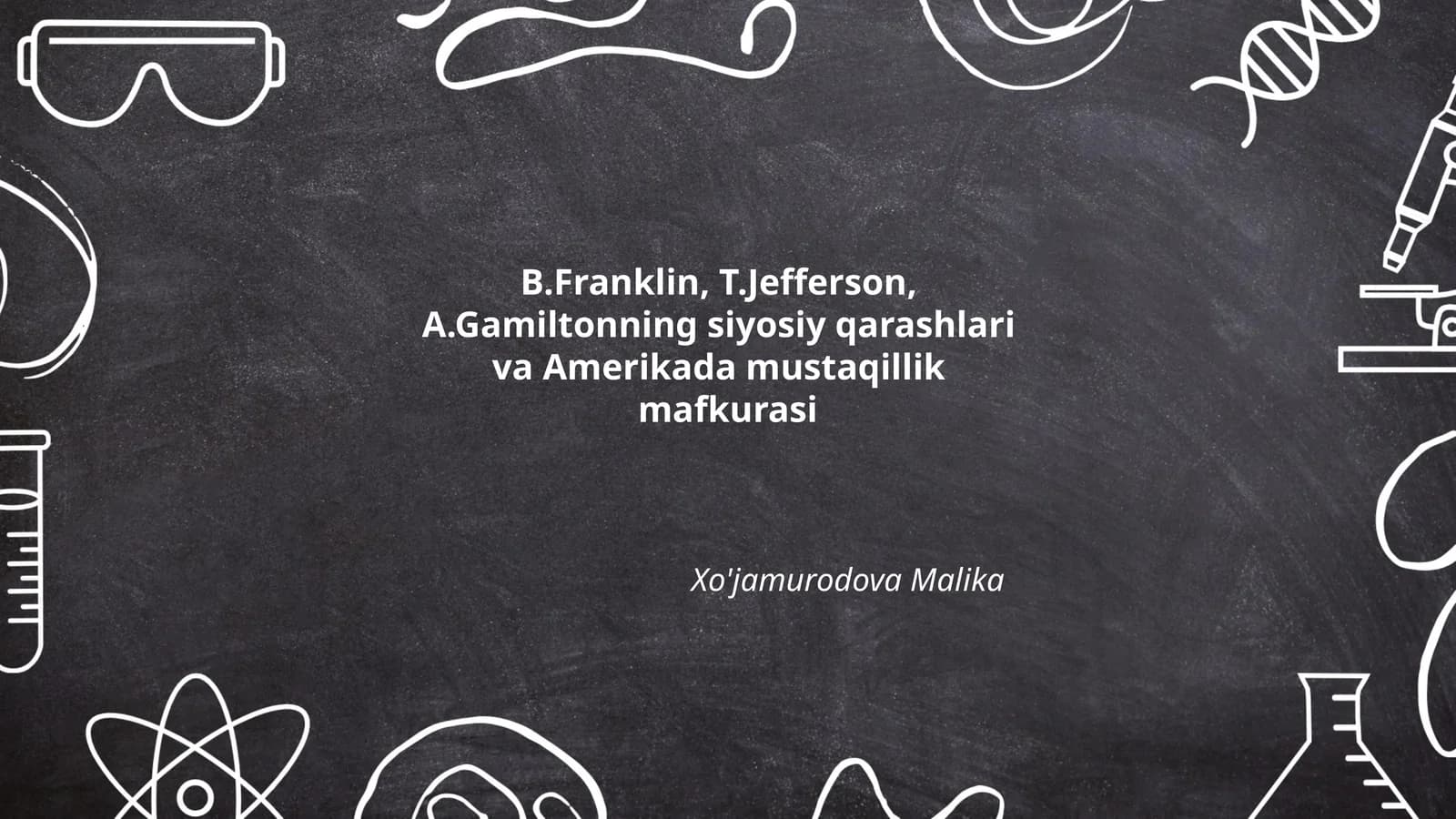 B.Franklin, T.Jefferson va A.Gamilton siyosiy qarashlari