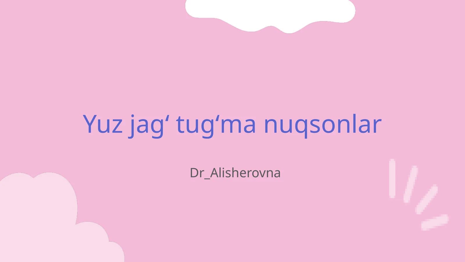 Yuz jagʻ tugʻma nuqsonlar