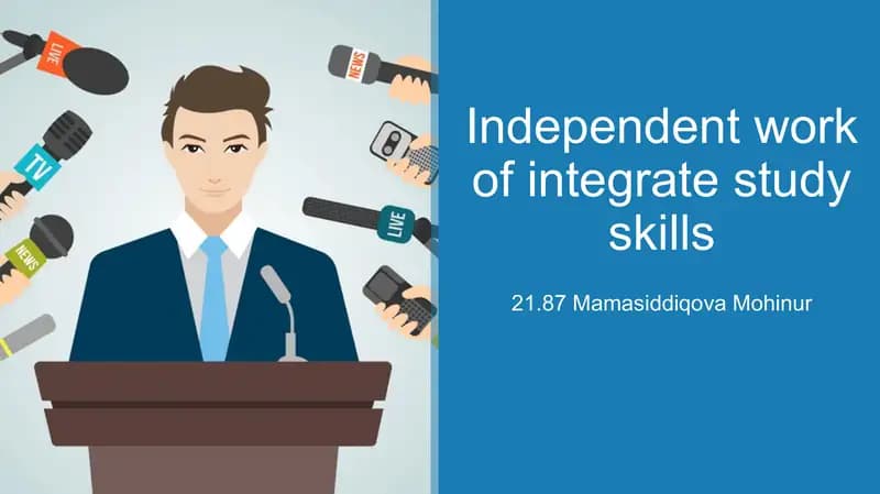 Independent work of integrate study skills