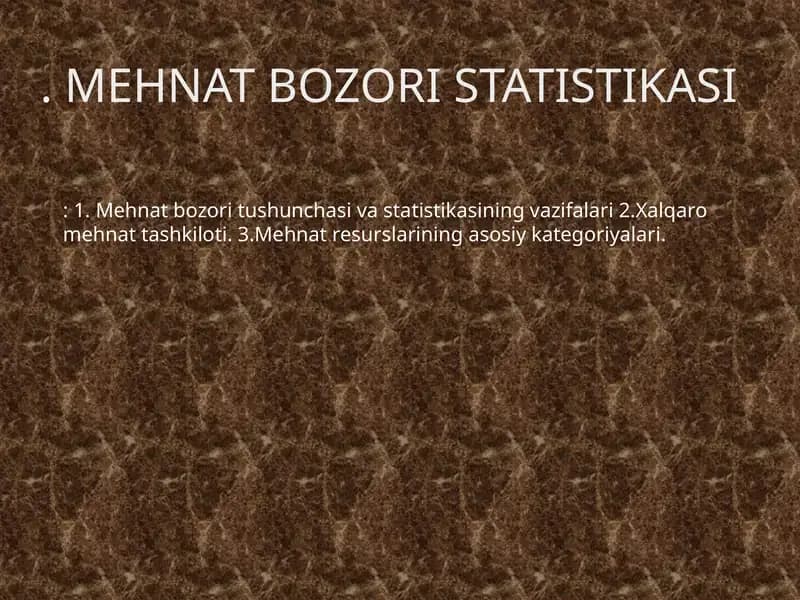 Mehnat Bozori Statistikasi