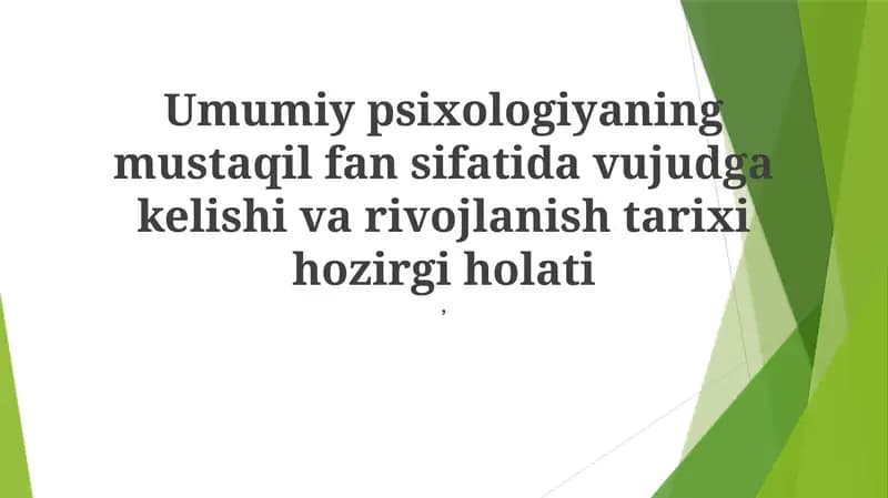 Insonparvar psixologiyaning paydo bo'lishi