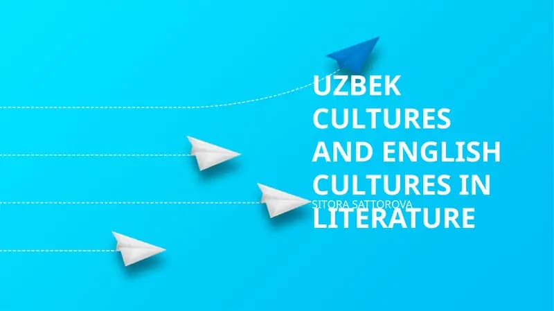 Uzbek Cultures and English Cultures in Literature
