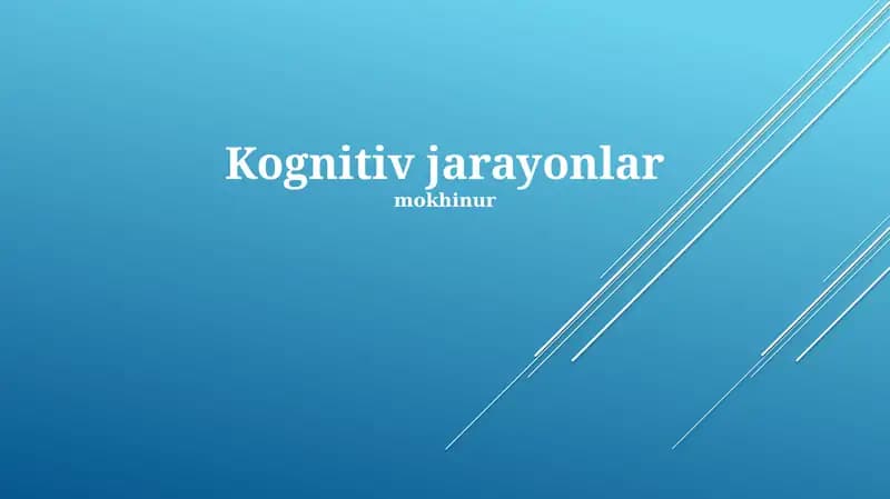 Kognitiv jarayonlar