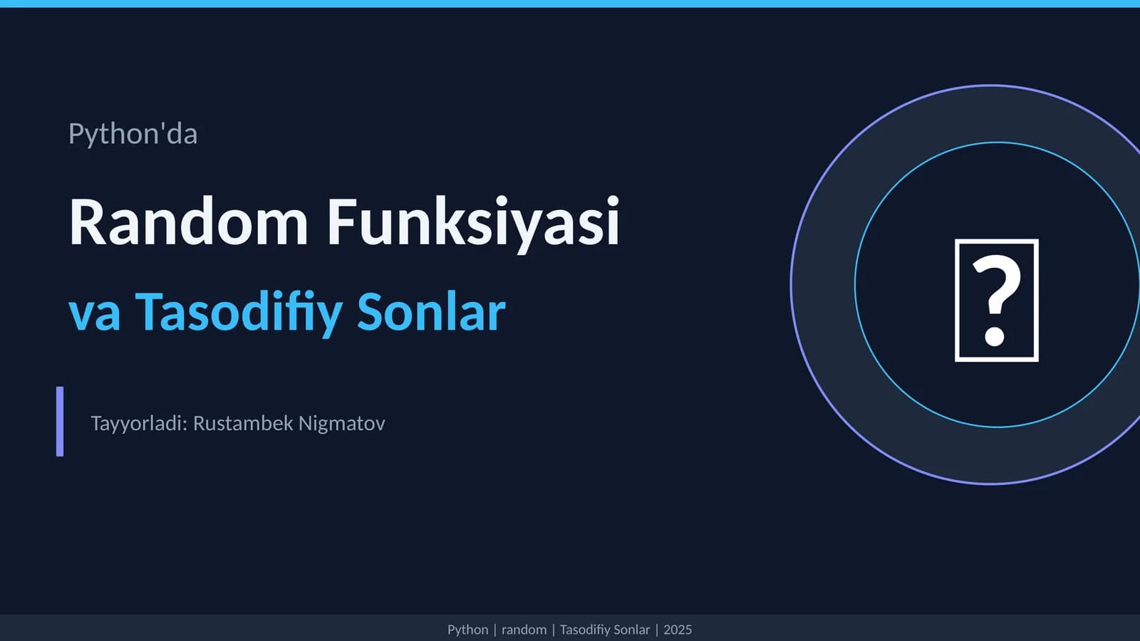 Python'da RandomFunksiyasi va Tasodifiy Sonlar