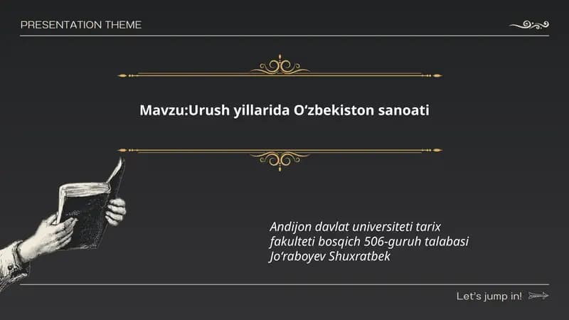 Urush yillarida Oʻzbekiston sanoati