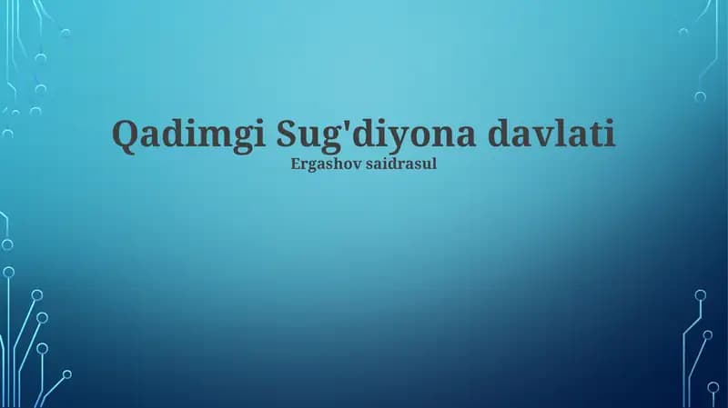 Qadimgi Sug'diyona davlati