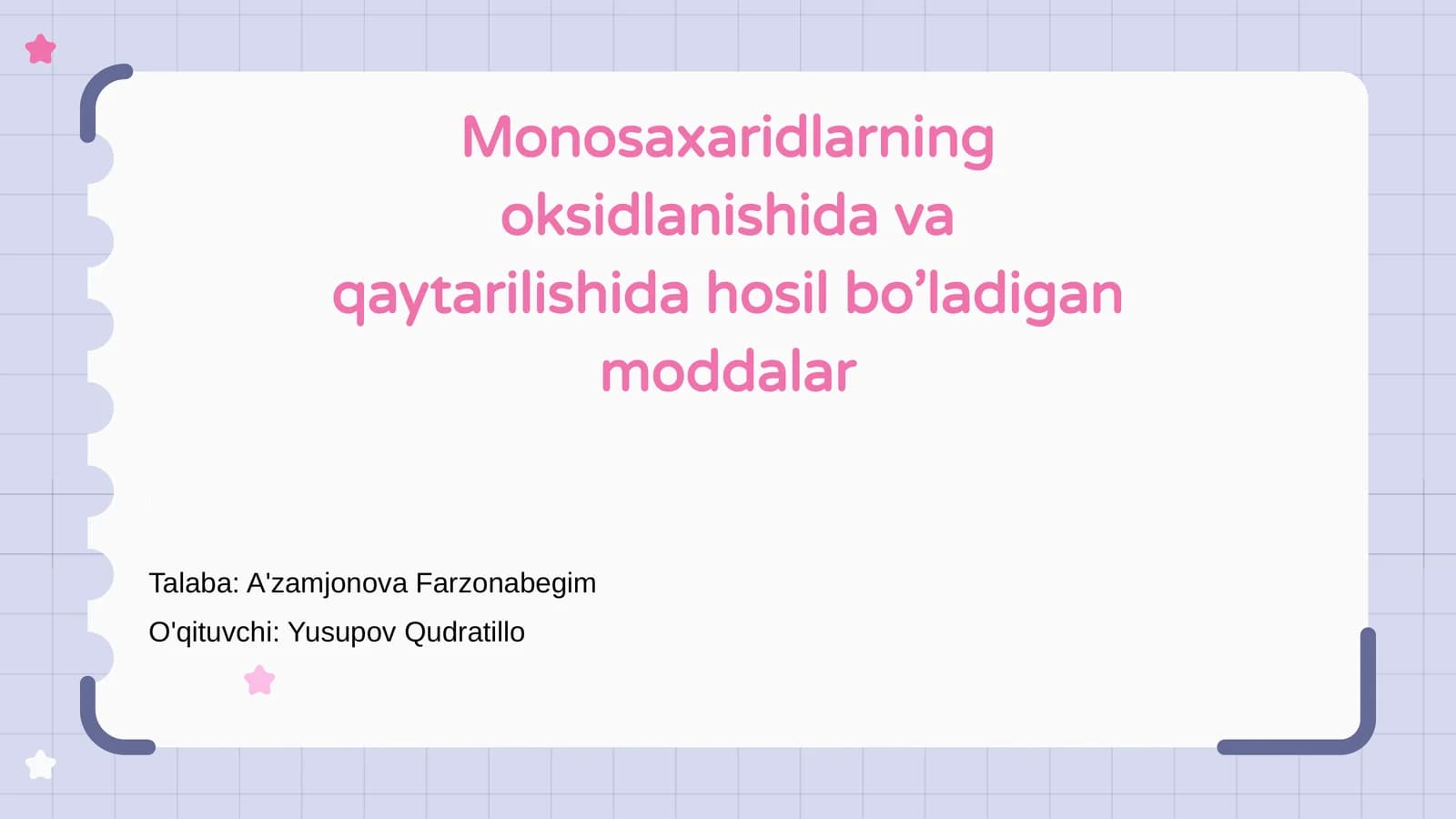 Monosaxaridlarning oksidlanishida va qaytarilishida hosil bo’ladigan moddalar