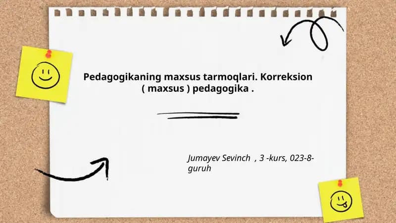 Pedagogikaning maxsus tarmoqlari