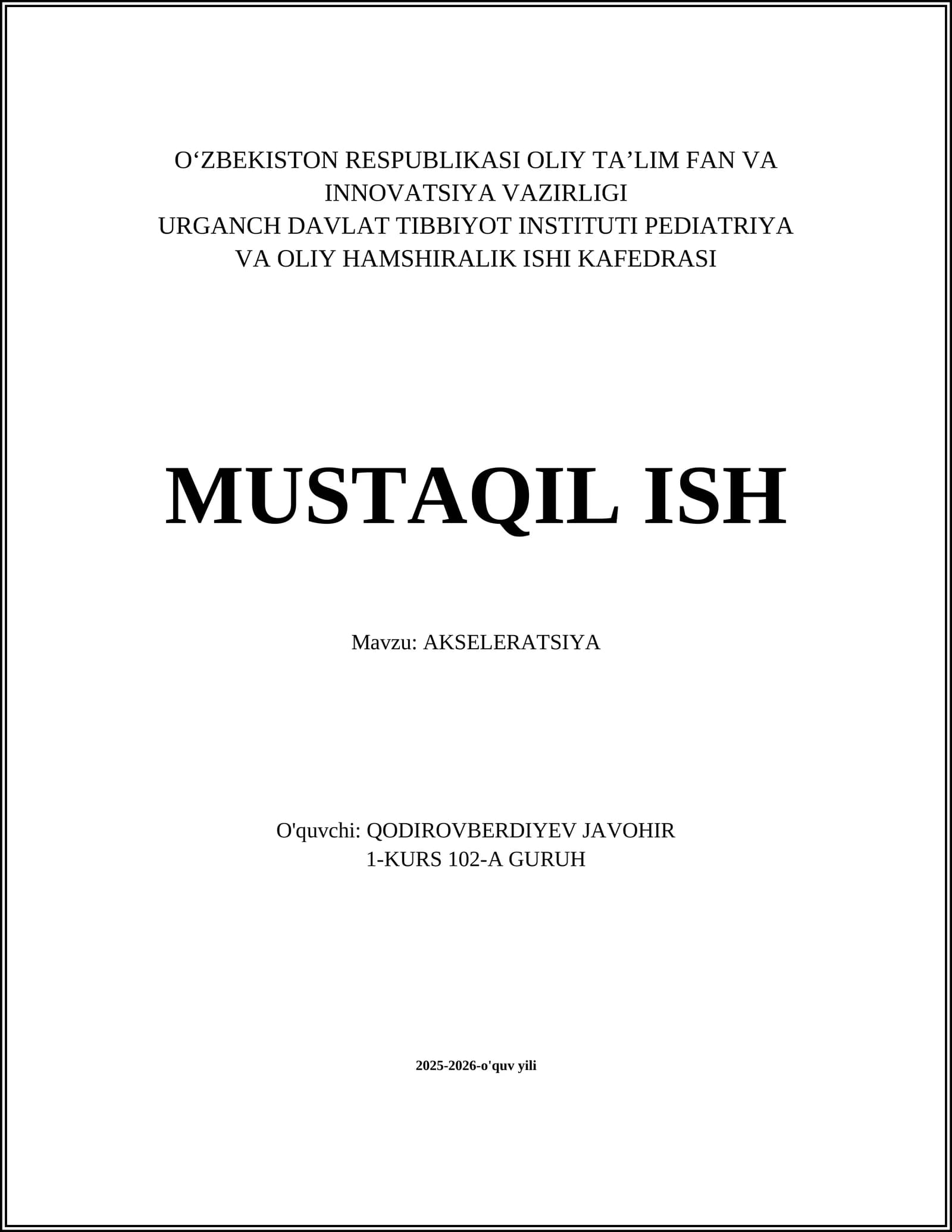 AKSELERATSIYA